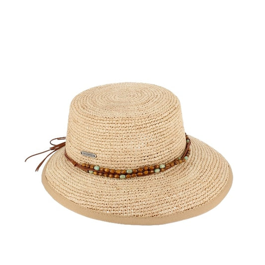 Casquette Femme 100% Raphia Crochet Bijoux CH1105