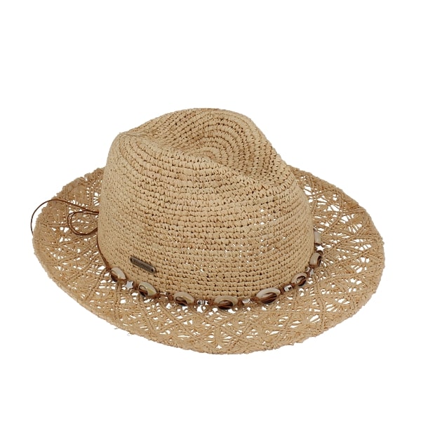 Chapeau Femme 100% Raphia Crochet Bijoux Réf: CH1137