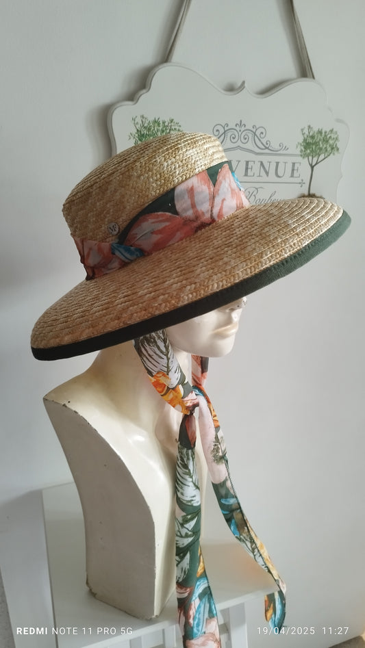 Chapeau 100% paille cousue Ref 2E310.Import Italie. Taille unique réglable à l'intérieur. Import Italie.
