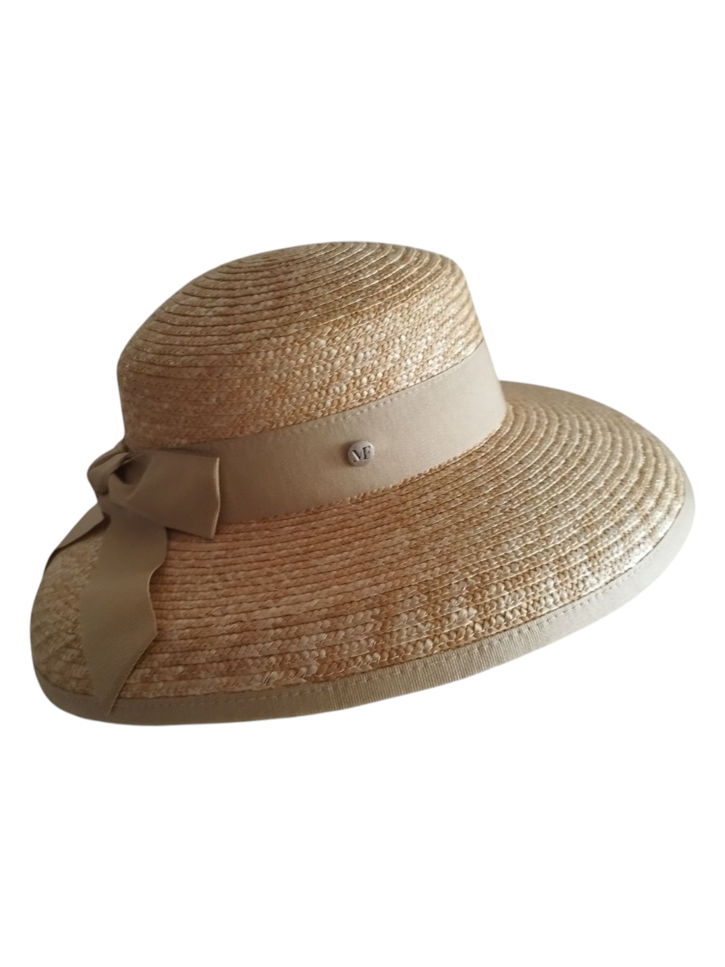 Chapeau bohème 100% Paille cousue Ref 2E56. Import Italie. A l'intérieur cordelette de réglage de la taille.