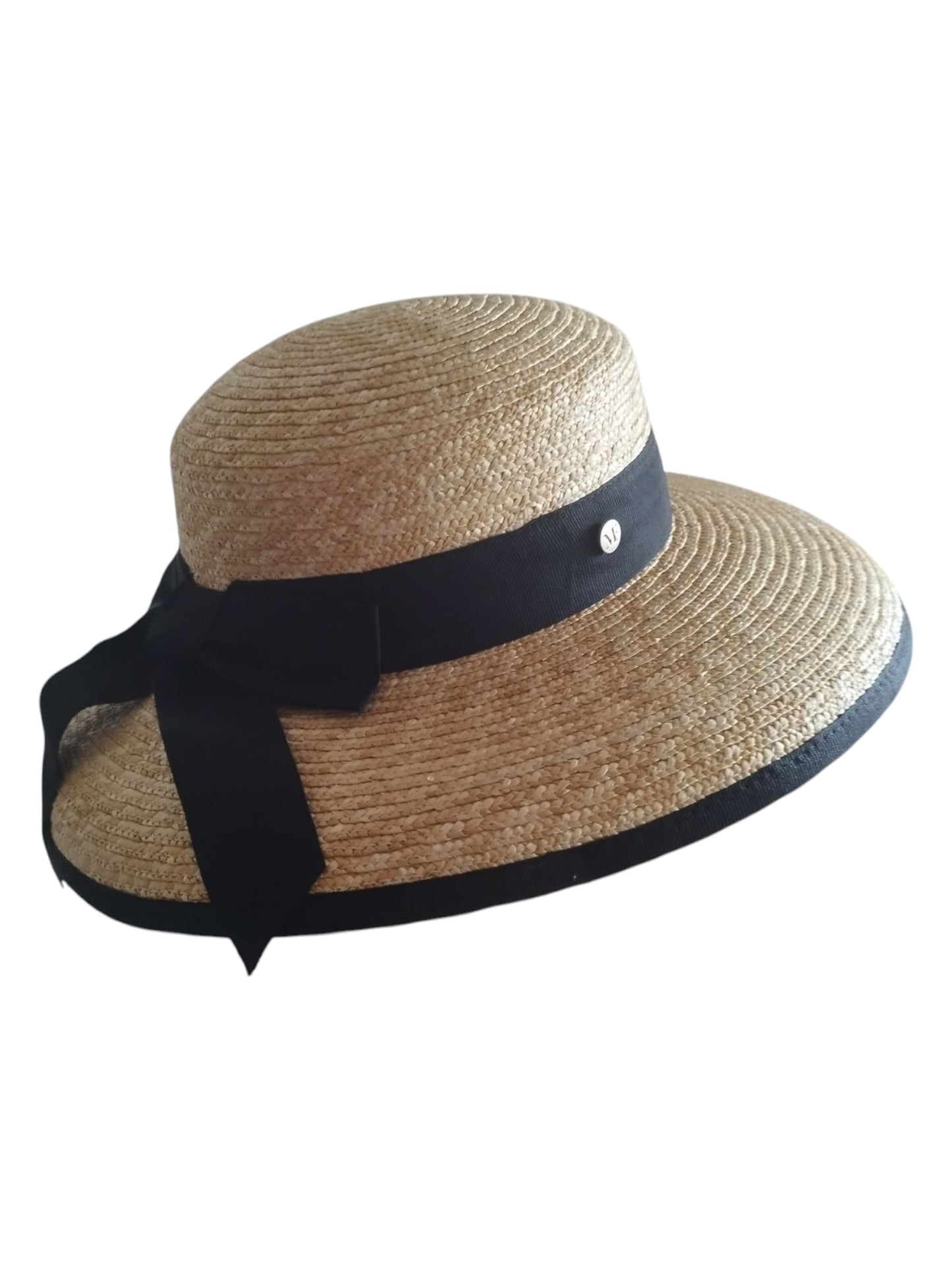 Chapeau bohème 100% Paille cousue Ref 2E56. Import Italie. A l'intérieur cordelette de réglage de la taille.
