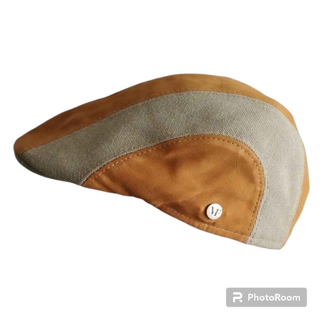 Casquette Cuir et Coton Canva Réf :1E309