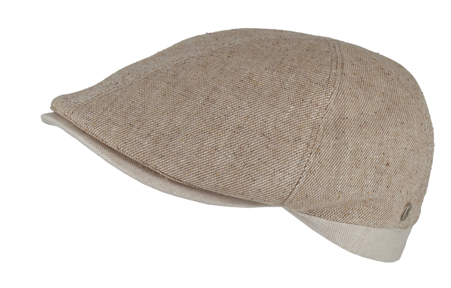 Casquette plate lin beige
