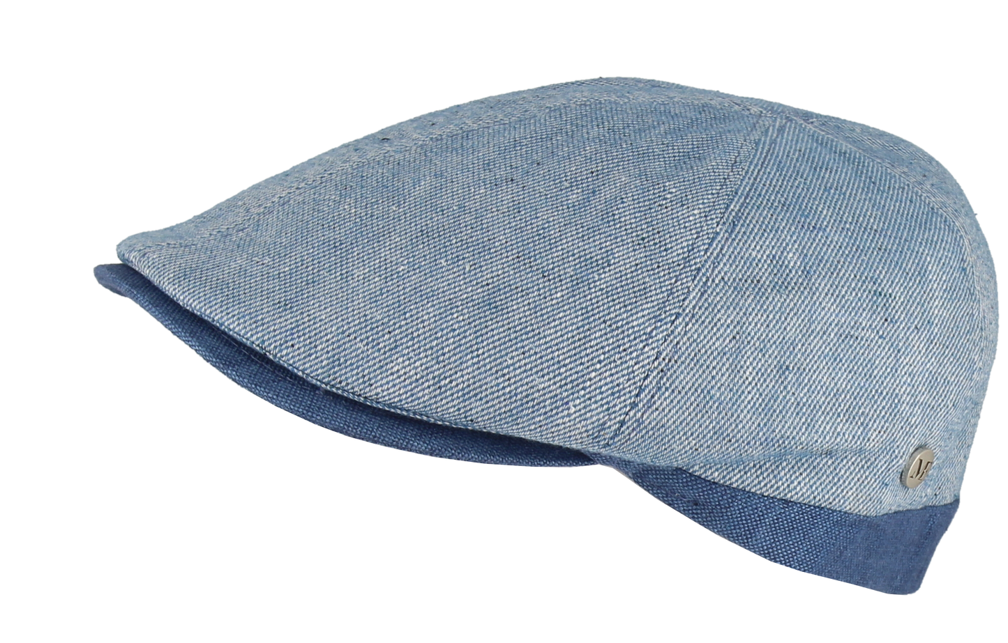 Casquette plate lin bleu