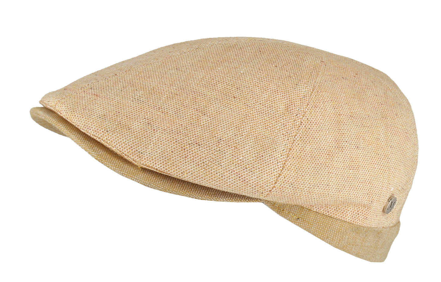 Casquette plate lin moutarde