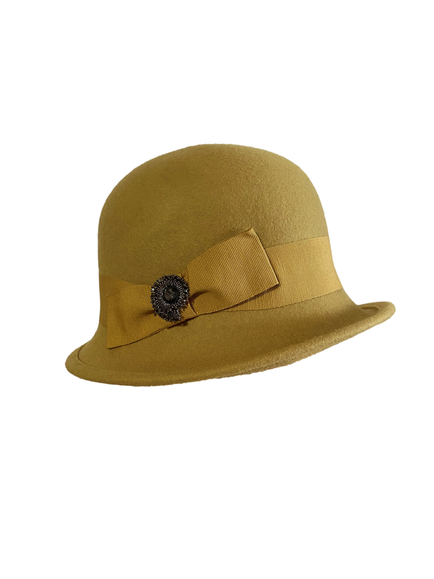 Chapeau cloche vintage strass anis