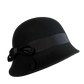 chapeau cloche vintage laine noir