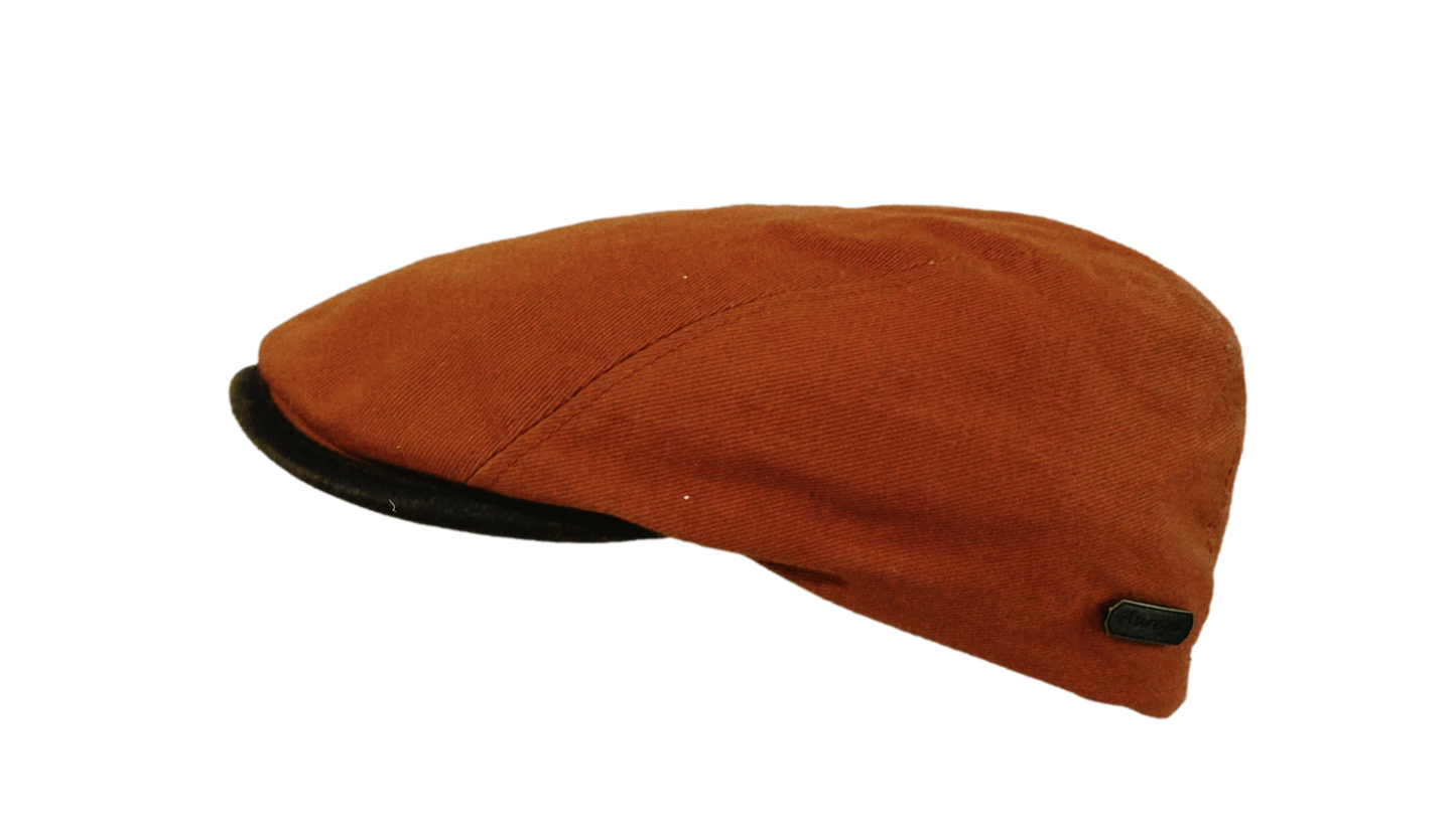 Casquette plate couture brique