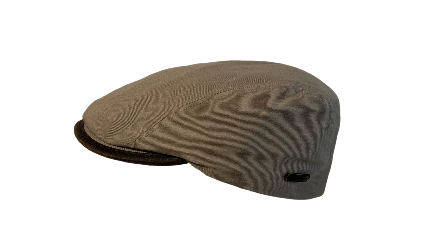 Casquette plate couture beige