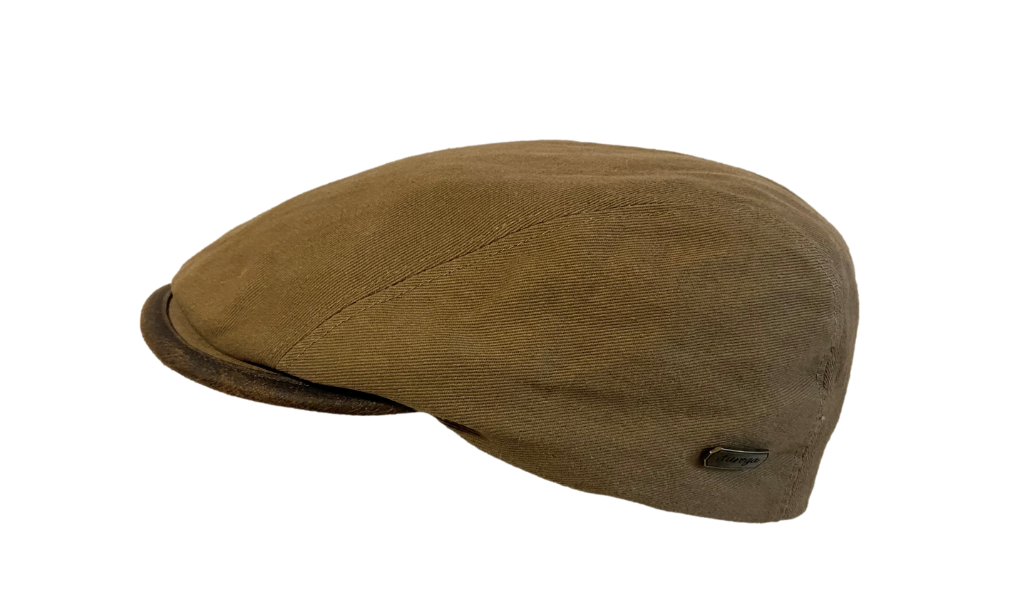 Casquette plate couture taupe
