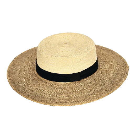 Chapeau paille grand bord bi-couleur