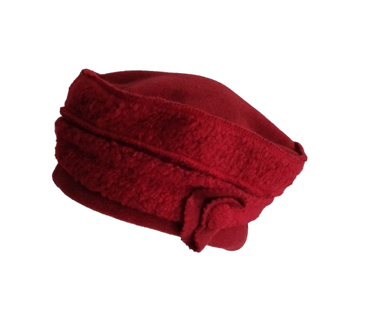 Bonnet toque femme hiver rouge