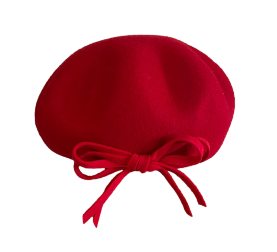 beret laine fantaisie rouge
