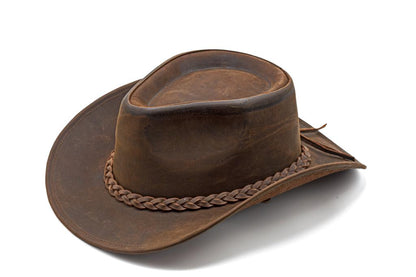 Chapeau de cowboy en cuir de vachette : chapeau de Chapeau de cowboy en cuir de vachette : chapeau de