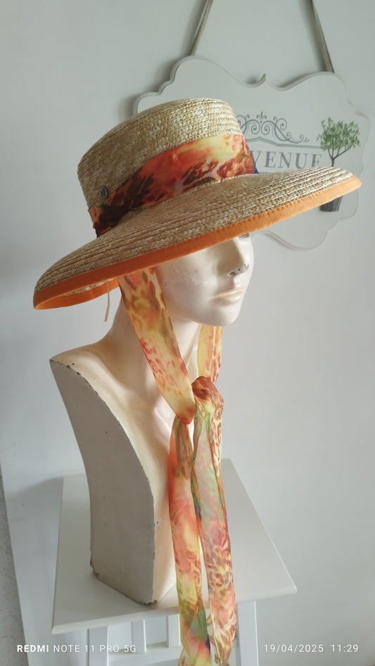 Chapeau 100% paille cousue Ref 2E310.Import Italie. Taille unique réglable à l'intérieur. Import Italie.