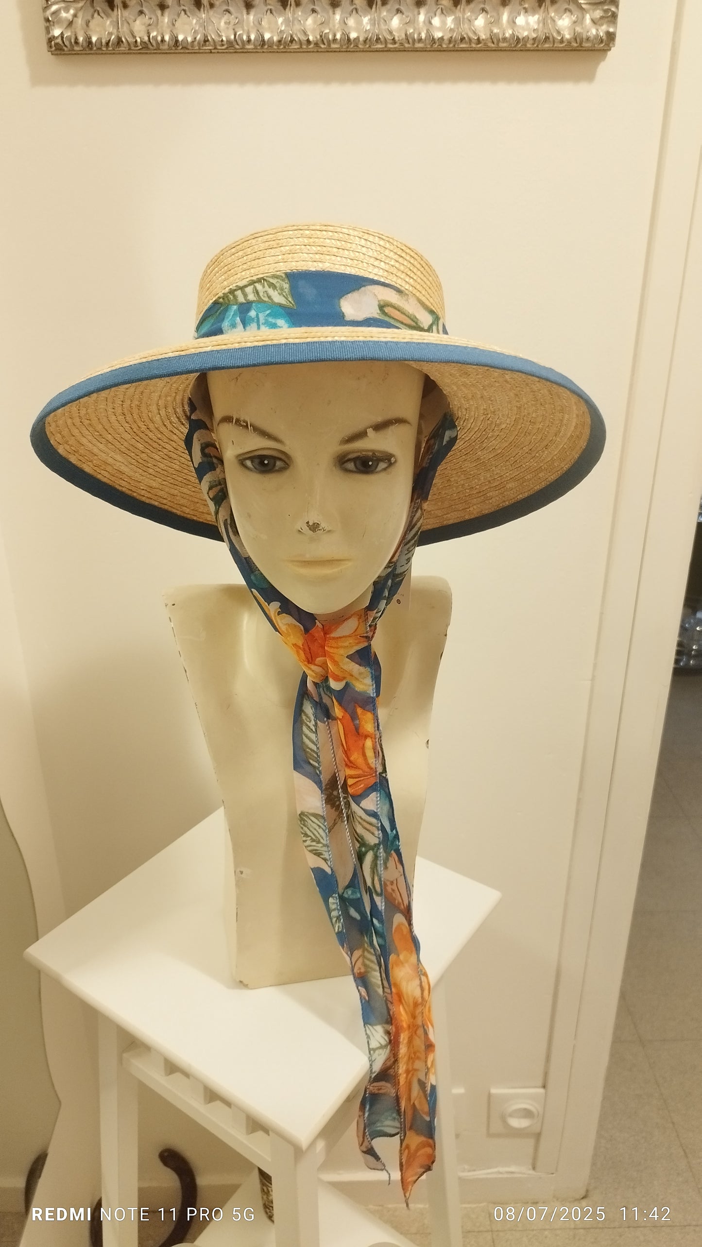 Chapeau 100% paille cousue Ref 2E310.Import Italie. Taille unique réglable à l'intérieur. Import Italie.