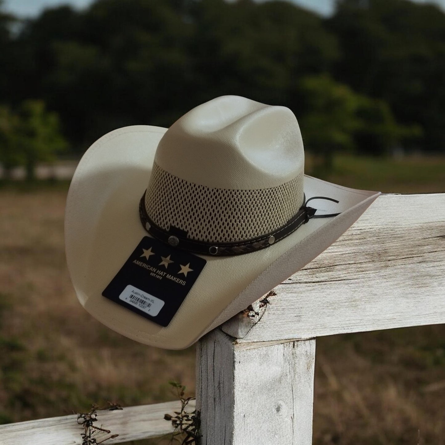 Chapeau cowboy en paille occidental - Style Austin. Import USA.