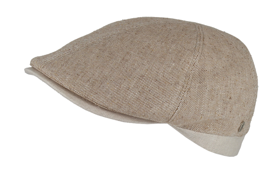 Casquette plate lin beige