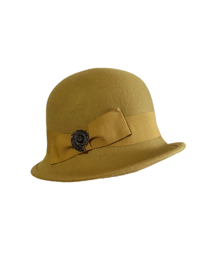 Chapeau cloche vintage strass anis