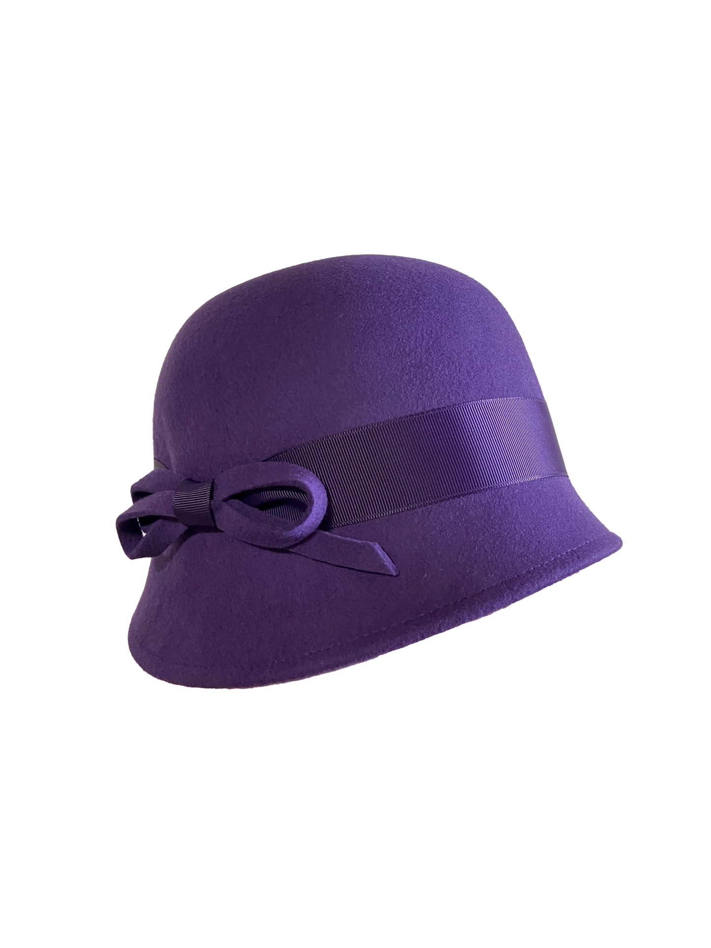 chapeau cloche vintage laine violet