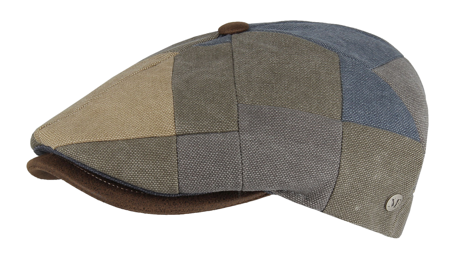 casquette plate patchwork coton