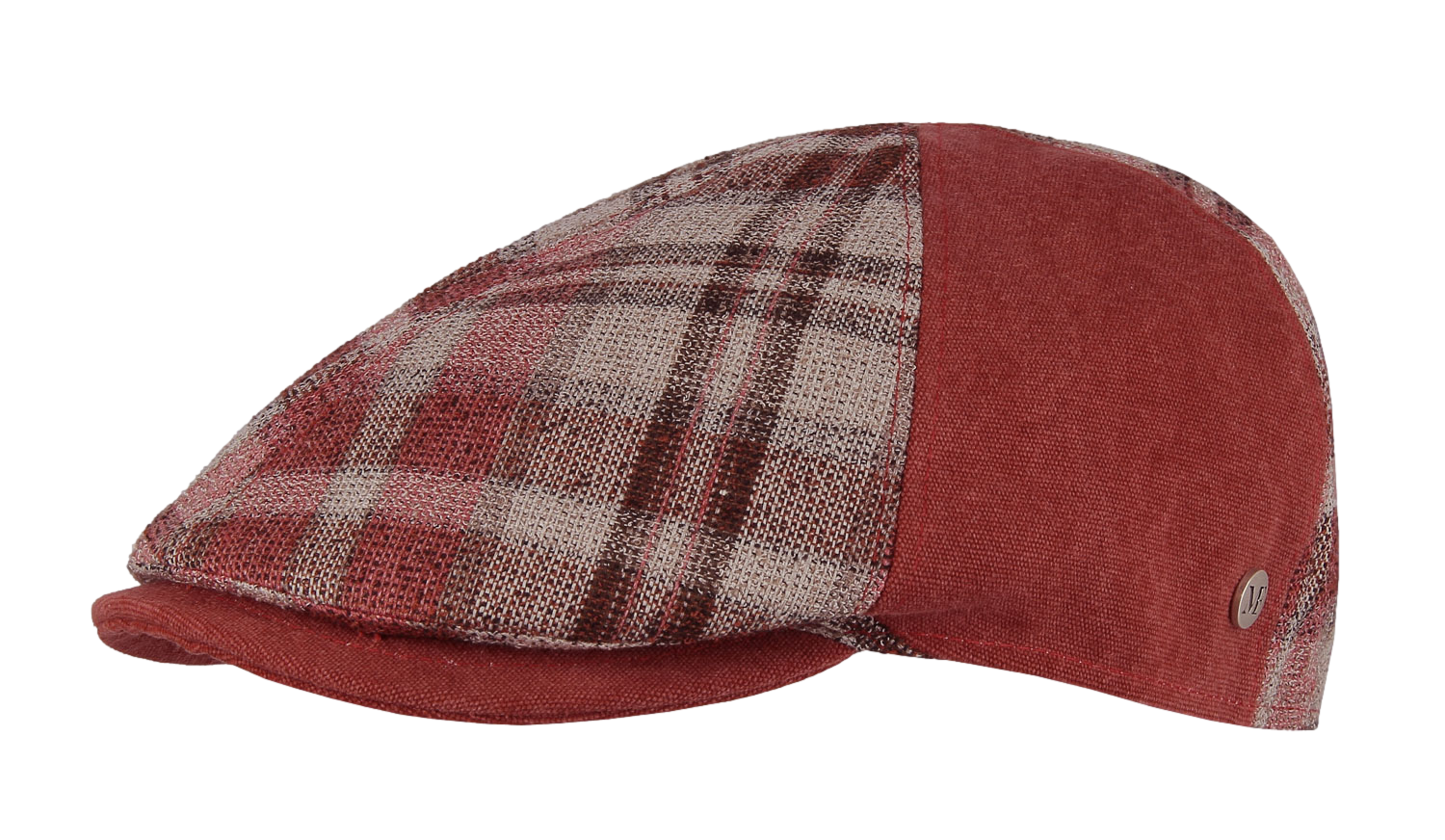 casquette plate patchwork rouge