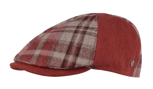 casquette plate patchwork rouge