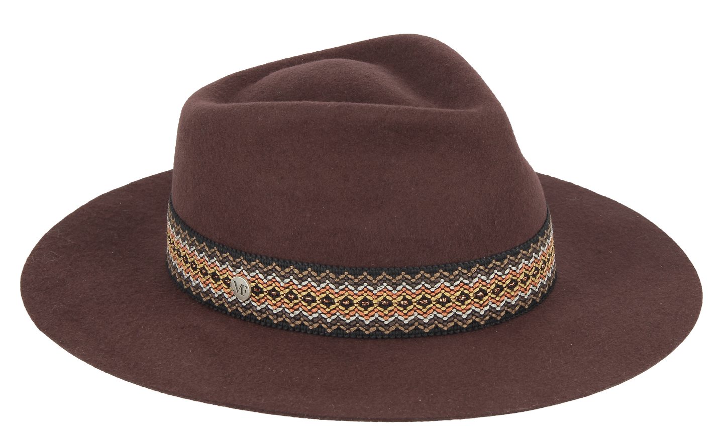 chapeau feutre laine femme marron