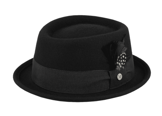 porkpie chapeau artiste laine noir