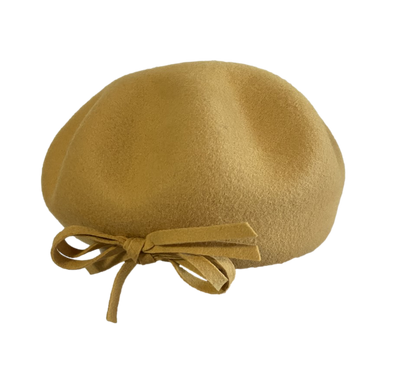 beret laine fantaisie moutarde